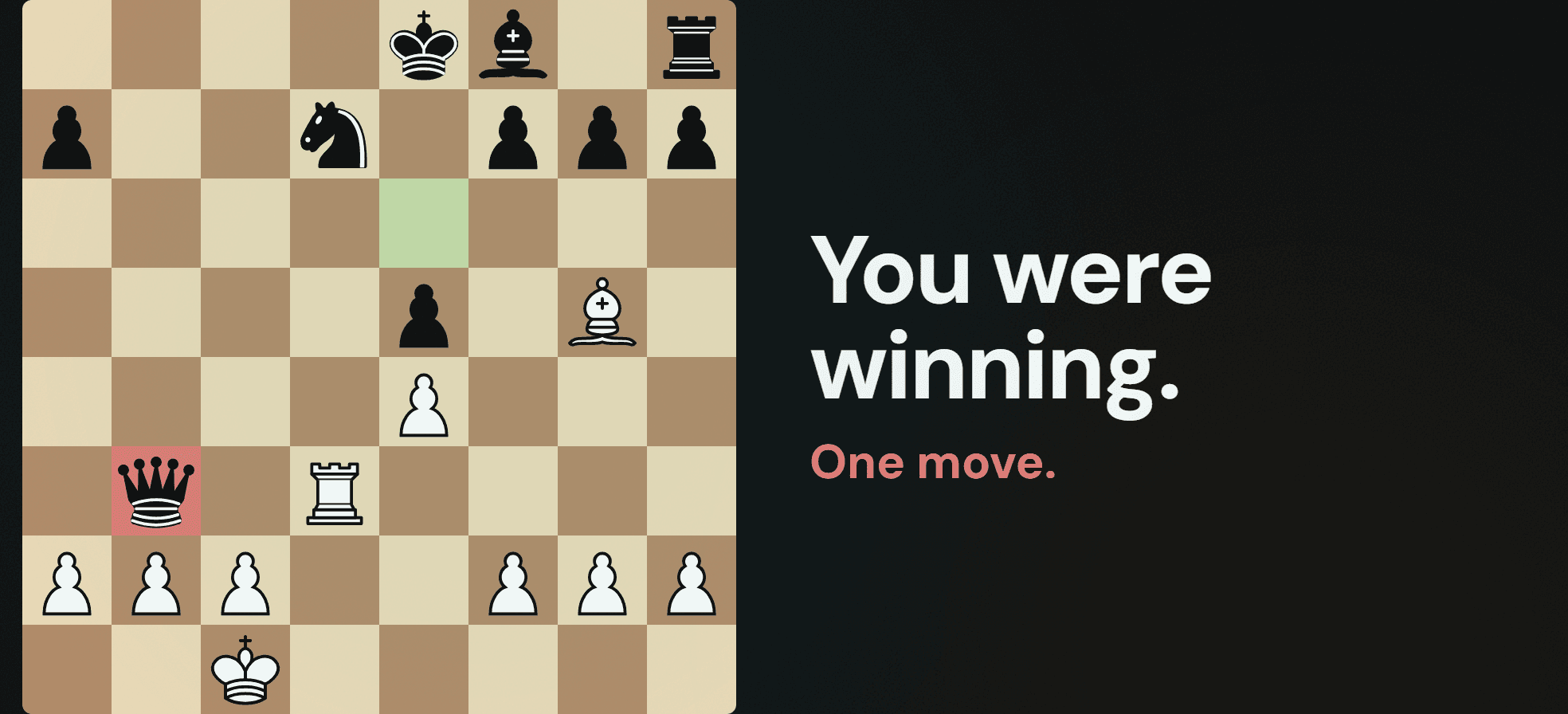 A sample position where one rook move throws away a winning advantage